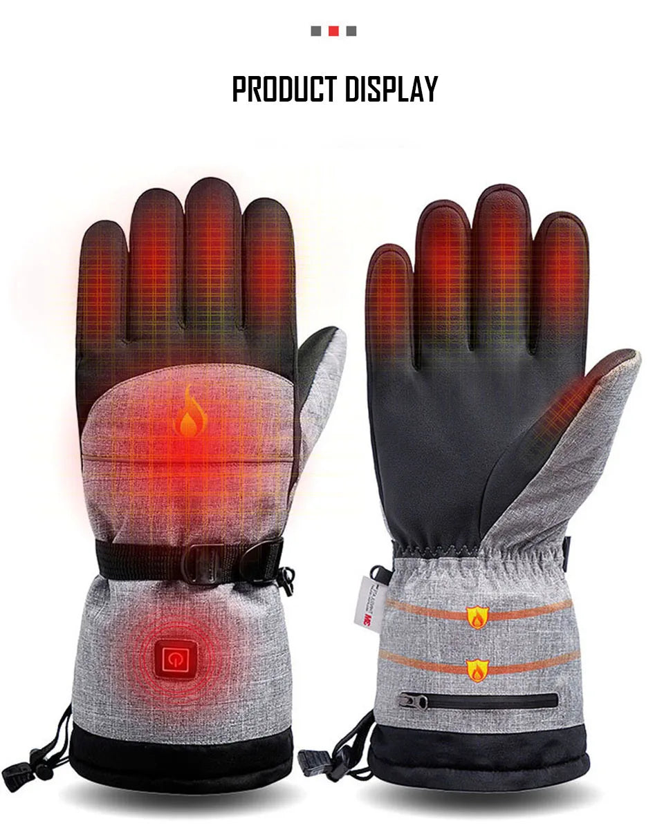Gants d'hiver 3M Coton Chauffant Gants Electriques Thermiques Imperméables Snowboard Cyclisme Moto Ski Outdoor