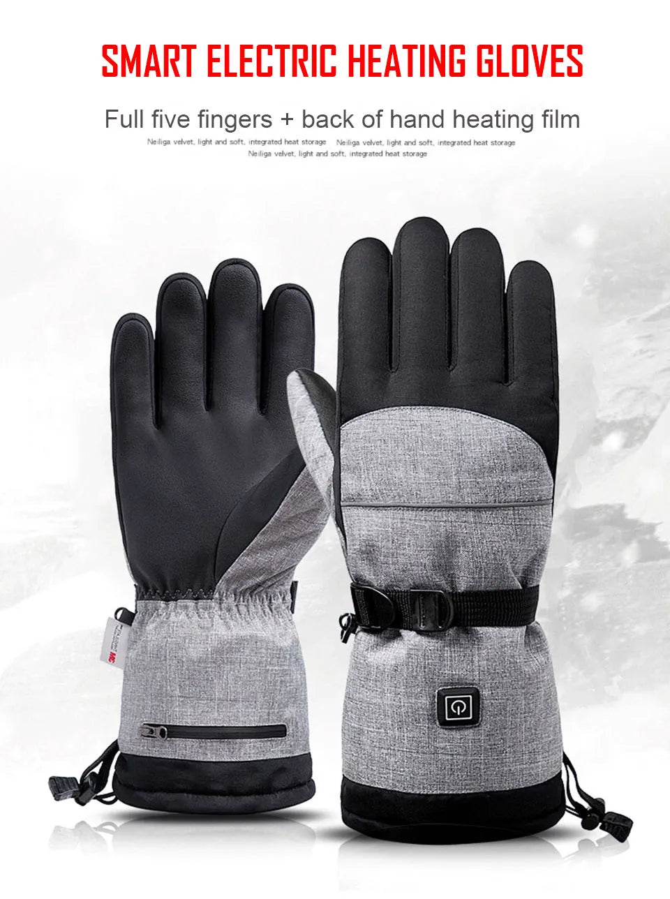 Gants d'hiver 3M Coton Chauffant Gants Electriques Thermiques Imperméables Snowboard Cyclisme Moto Ski Outdoor