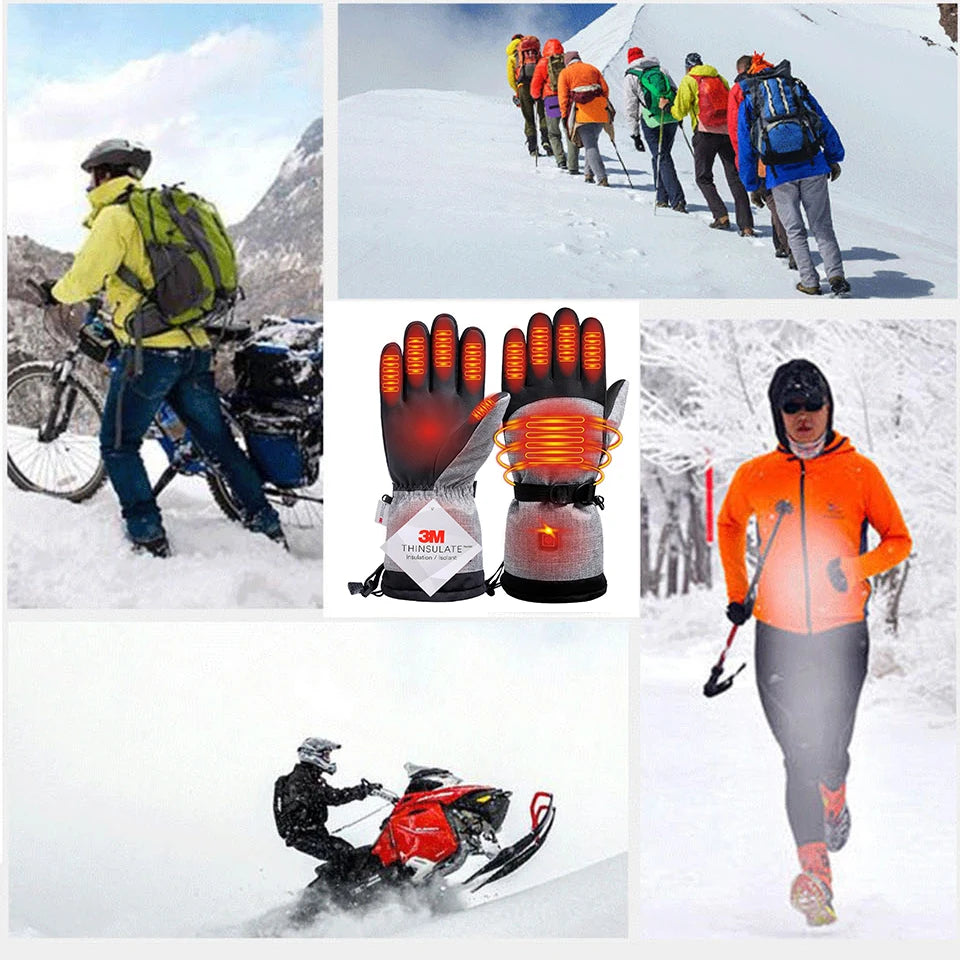 Gants d'hiver 3M Coton Chauffant Gants Electriques Thermiques Imperméables Snowboard Cyclisme Moto Ski Outdoor